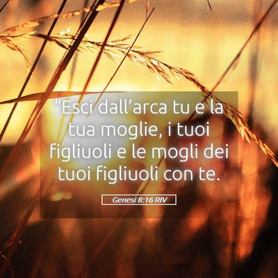Picture 05 - Genesi 8:16 RIV - “Esci dall’arca tu e la tua moglie, i tuoi - Bible Verse Picture