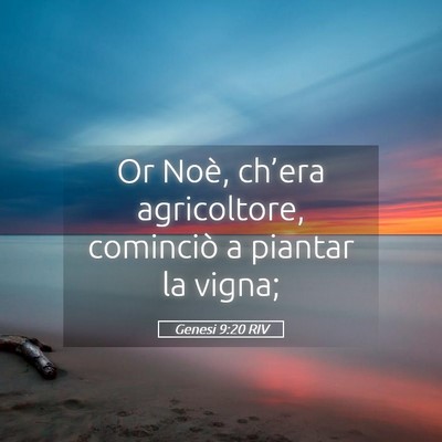 Picture 05 - Genesi 9:20 RIV - Or Noè, ch’era agricoltore, cominciò a - Bible Verse Picture