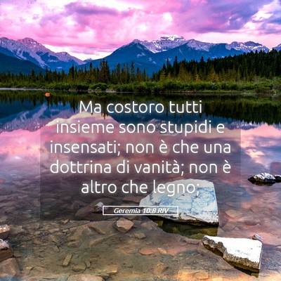 Picture 05 - Geremia 10:8 RIV - Ma costoro tutti insieme sono stupidi e - Bible Verse Picture