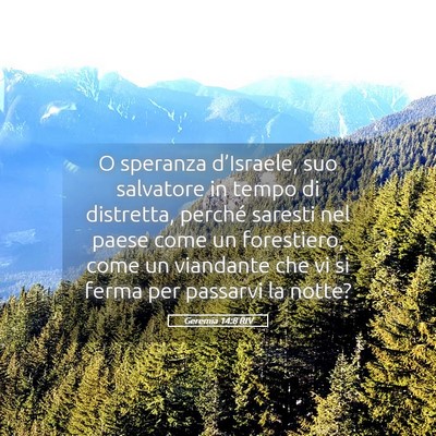 Picture 05 - Geremia 14:8 RIV - O speranza d’Israele, suo salvatore in tempo di - Bible Verse Picture