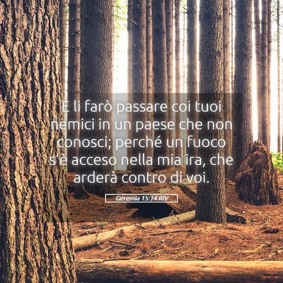 Picture 05 - Geremia 15:14 RIV - E li farò passare coi tuoi nemici in un paese - Bible Verse Picture