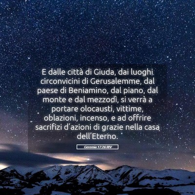 Picture 05 - Geremia 17:26 RIV - E dalle città di Giuda, dai luoghi circonvicini - Bible Verse Picture