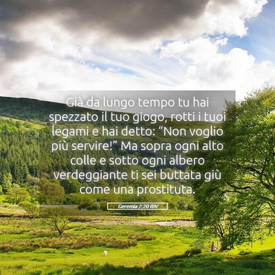 Picture 05 - Geremia 2:20 RIV - Già da lungo tempo tu hai spezzato il tuo giogo, - Bible Verse Picture