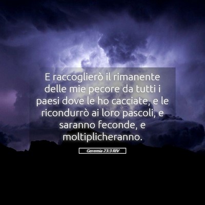 Picture 05 - Geremia 23:3 RIV - E raccoglierò il rimanente delle mie pecore da - Bible Verse Picture