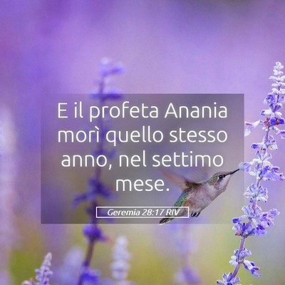 Picture 05 - Geremia 28:17 RIV - E il profeta Anania morì quello stesso anno, nel - Bible Verse Picture