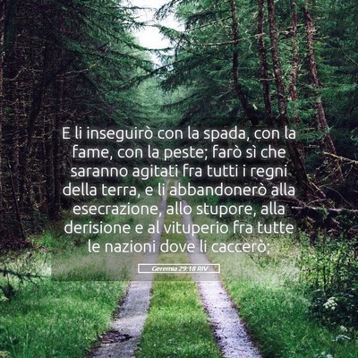 Picture 05 - Geremia 29:18 RIV - E li inseguirò con la spada, con la fame, con la - Bible Verse Picture