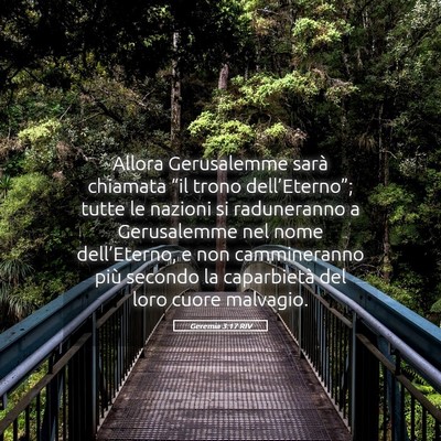 Picture 05 - Geremia 3:17 RIV - Allora Gerusalemme sarà chiamata “il trono - Bible Verse Picture