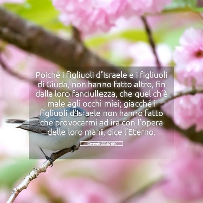 Picture 05 - Geremia 32:30 RIV - Poiché i figliuoli d’Israele e i figliuoli di - Bible Verse Picture