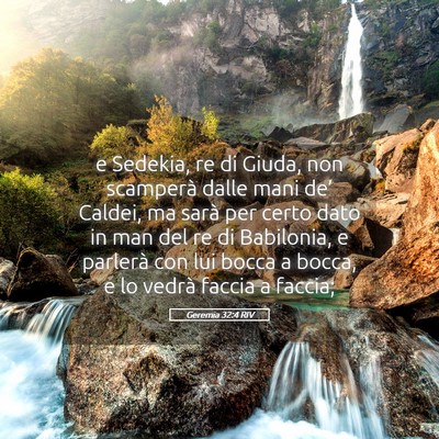 Picture 05 - Geremia 32:4 RIV - e Sedekia, re di Giuda, non scamperà dalle mani - Bible Verse Picture