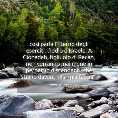 Picture 05 - Geremia 35:19 RIV - così parla l’Eterno degli eserciti, l’Iddio - Bible Verse Picture