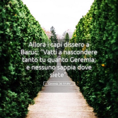 Picture 05 - Geremia 36:19 RIV - Allora i capi dissero a Baruc: “Vatti a - Bible Verse Picture