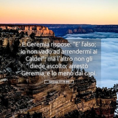 Picture 05 - Geremia 37:14 RIV - E Geremia rispose: “E’ falso; io non vado ad - Bible Verse Picture