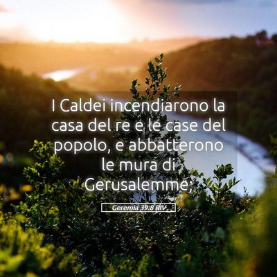 Picture 05 - Geremia 39:8 RIV - I Caldei incendiarono la casa del re e le case - Bible Verse Picture