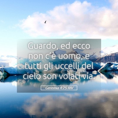 Picture 05 - Geremia 4:25 RIV - Guardo, ed ecco non c’è uomo, e tutti gli - Bible Verse Picture