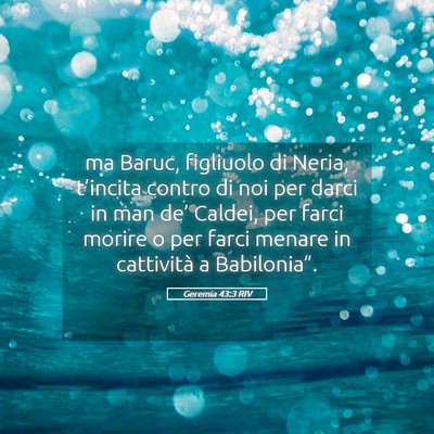 Picture 05 - Geremia 43:3 RIV - ma Baruc, figliuolo di Neria, t’incita contro - Bible Verse Picture