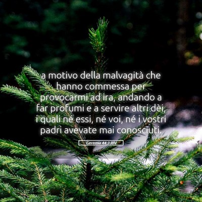 Picture 05 - Geremia 44:3 RIV - a motivo della malvagità che hanno commessa per - Bible Verse Picture