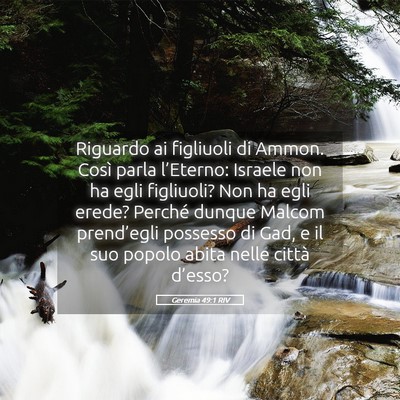 Picture 05 - Geremia 49:1 RIV - Riguardo ai figliuoli di Ammon. Così parla - Bible Verse Picture
