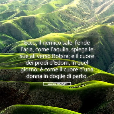 Picture 05 - Geremia 49:22 RIV - Ecco, il nemico sale, fende l’aria, come - Bible Verse Picture