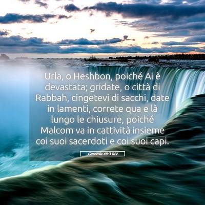 Picture 05 - Geremia 49:3 RIV - Urla, o Heshbon, poiché Ai è devastata; - Bible Verse Picture