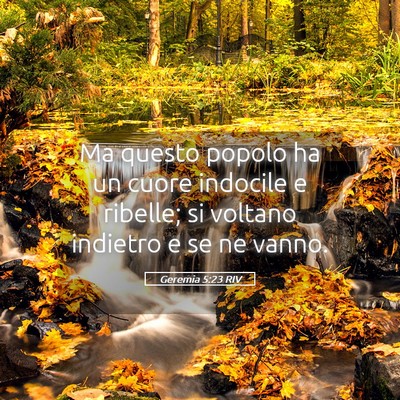 Picture 05 - Geremia 5:23 RIV - Ma questo popolo ha un cuore indocile e ribelle; - Bible Verse Picture