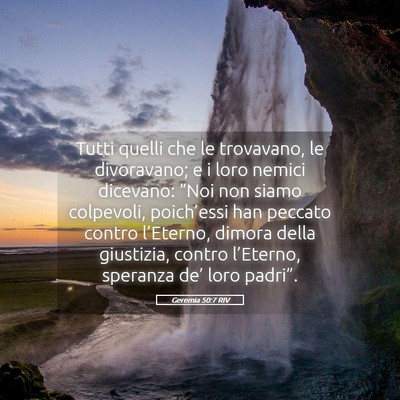 Picture 05 - Geremia 50:7 RIV - Tutti quelli che le trovavano, le divoravano; e i - Bible Verse Picture