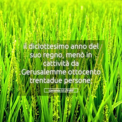 Picture 05 - Geremia 52:29 RIV - il diciottesimo anno del suo regno, menò in - Bible Verse Picture