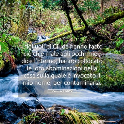 Picture 05 - Geremia 7:30 RIV - I figliuoli di Giuda hanno fatto ciò ch’è - Bible Verse Picture