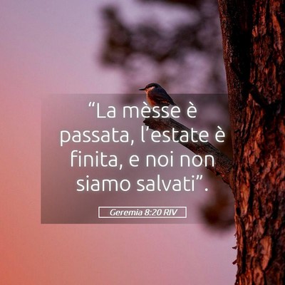 Picture 05 - Geremia 8:20 RIV - “La mèsse è passata, l’estate è finita, e - Bible Verse Picture