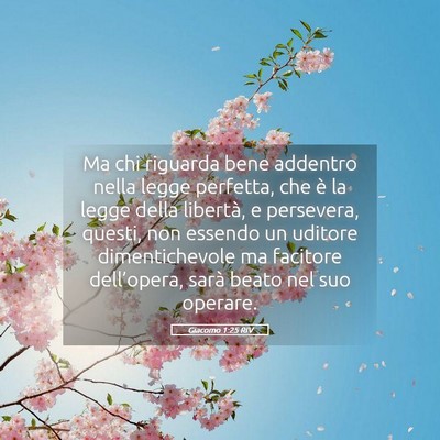 Picture 05 - Giacomo 1:25 RIV - Ma chi riguarda bene addentro nella legge - Bible Verse Picture
