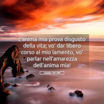 Picture 05 - Giobbe 10:1 RIV - L’anima mia prova disgusto della vita; vo’ - Bible Verse Picture