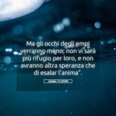 Picture 05 - Giobbe 11:20 RIV - Ma gli occhi degli empi verranno meno; non vi - Bible Verse Picture