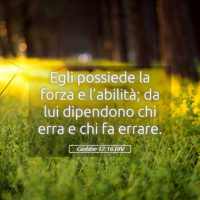 Picture 05 - Giobbe 12:16 RIV - Egli possiede la forza e l’abilità; da lui - Bible Verse Picture
