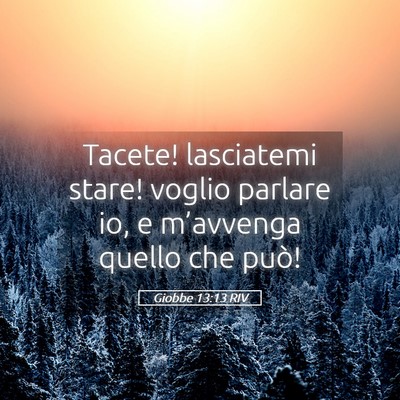 Picture 05 - Giobbe 13:13 RIV - Tacete! lasciatemi stare! voglio parlare io, e - Bible Verse Picture