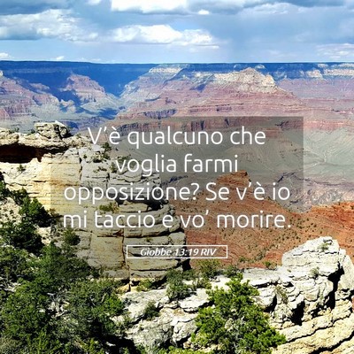 Picture 05 - Giobbe 13:19 RIV - V’è qualcuno che voglia farmi opposizione? Se - Bible Verse Picture