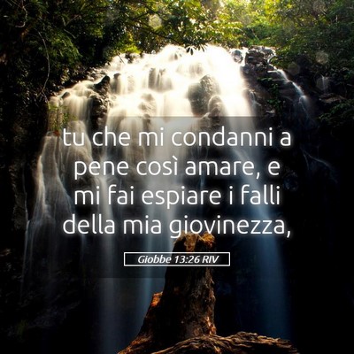 Picture 05 - Giobbe 13:26 RIV - tu che mi condanni a pene così amare, e mi fai - Bible Verse Picture