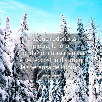 Picture 05 - Giobbe 14:19 RIV - le acque rodono la pietra, le loro inondazioni - Bible Verse Picture