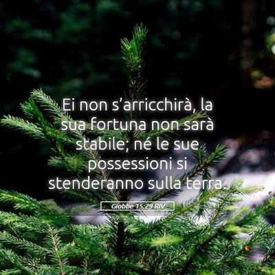 Picture 05 - Giobbe 15:29 RIV - Ei non s’arricchirà, la sua fortuna non sarà - Bible Verse Picture