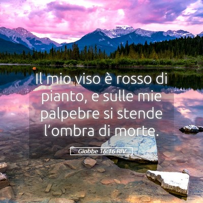 Picture 05 - Giobbe 16:16 RIV - Il mio viso è rosso di pianto, e sulle mie - Bible Verse Picture