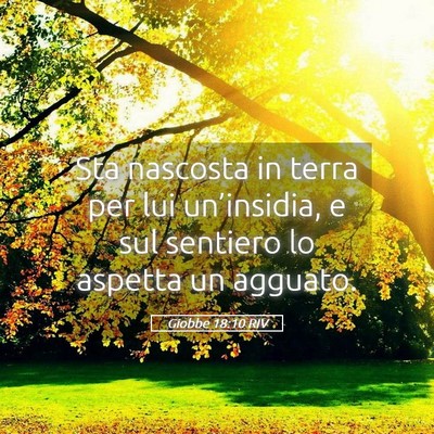 Picture 05 - Giobbe 18:10 RIV - Sta nascosta in terra per lui un’insidia, e sul - Bible Verse Picture