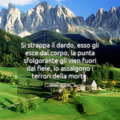 Picture 05 - Giobbe 20:25 RIV - Si strappa il dardo, esso gli esce dal corpo, la - Bible Verse Picture