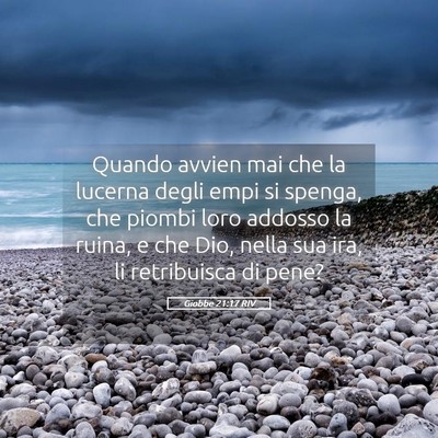 Picture 05 - Giobbe 21:17 RIV - Quando avvien mai che la lucerna degli empi si - Bible Verse Picture