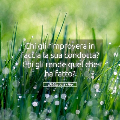 Picture 05 - Giobbe 21:31 RIV - Chi gli rimprovera in faccia la sua condotta? Chi - Bible Verse Picture