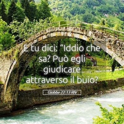 Picture 05 - Giobbe 22:13 RIV - E tu dici: “Iddio che sa? Può egli giudicare - Bible Verse Picture