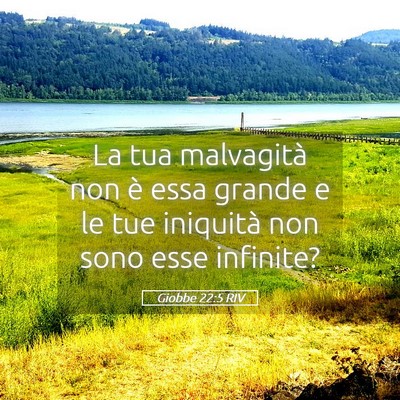 Picture 05 - Giobbe 22:5 RIV - La tua malvagità non è essa grande e le tue - Bible Verse Picture