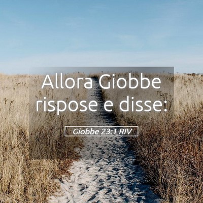 Picture 05 - Giobbe 23:1 RIV - Allora Giobbe rispose e - Bible Verse Picture