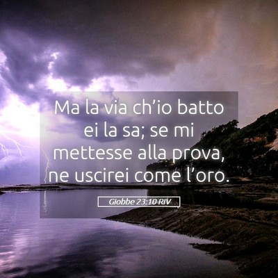 Picture 05 - Giobbe 23:10 RIV - Ma la via ch’io batto ei la sa; se mi mettesse - Bible Verse Picture