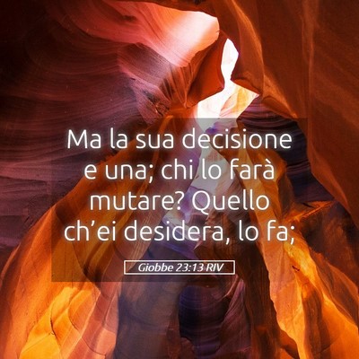 Picture 05 - Giobbe 23:13 RIV - Ma la sua decisione e una; chi lo farà mutare? - Bible Verse Picture