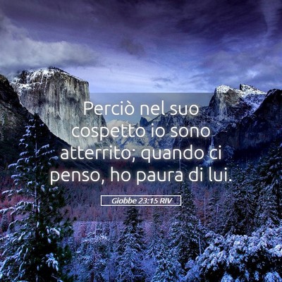 Picture 05 - Giobbe 23:15 RIV - Perciò nel suo cospetto io sono atterrito; - Bible Verse Picture