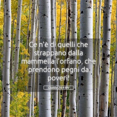 Picture 05 - Giobbe 24:9 RIV - Ce n’è di quelli che strappano dalla mammella - Bible Verse Picture