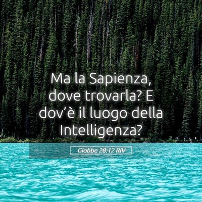 Picture 05 - Giobbe 28:12 RIV - Ma la Sapienza, dove trovarla? E dov’è il - Bible Verse Picture